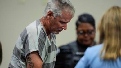 Colin Gray, 54, the father of Apalachee High School shooter Colt Gray, 14, enters the Barrow County courthouse for his first appearance, on Friday, Sept. 6, 2024, in Winder, Ga. (AP Photo/Brynn Anderson, Pool).