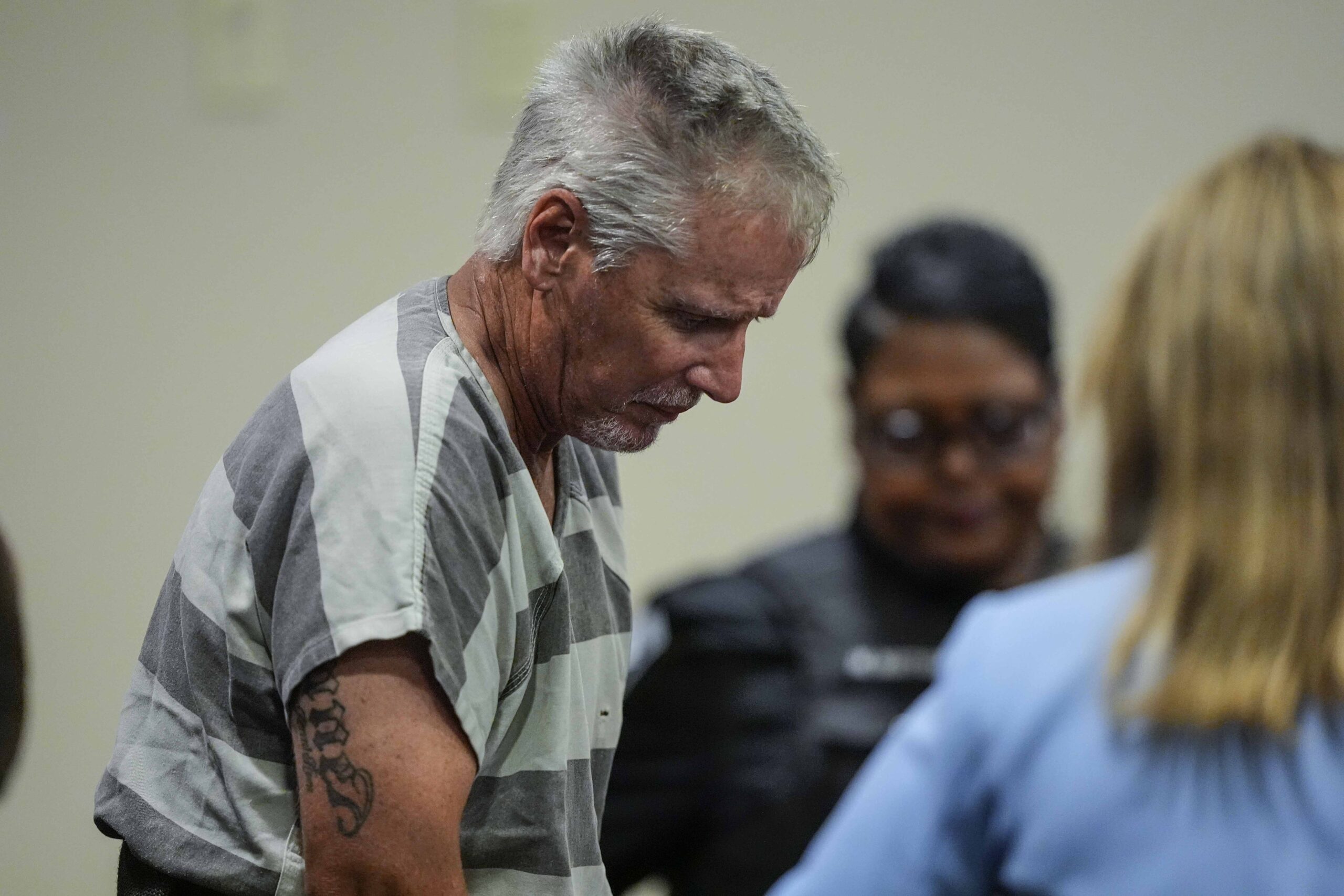 Colin Gray, 54, the father of Apalachee High School shooter Colt Gray, 14, enters the Barrow County courthouse for his first appearance, on Friday, Sept. 6, 2024, in Winder, Ga. (AP Photo/Brynn Anderson, Pool).