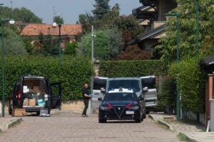 Forensic Police inspect the house where a 17-year-old boy killed his brother and parents in Paderno Dugnano near Milan, northern Italy, Sunday, Sept. 1, 2024. Italian prosecutors on Monday said a 17-year-old high school student who confessed to stabbing to death his 12-year-old brother and parents had been suffering a general sense of “malaise,” but has been unable to provide a motive for a triple homicide that has shocked Italians. (Marco Ottico/Lapresse via AP).