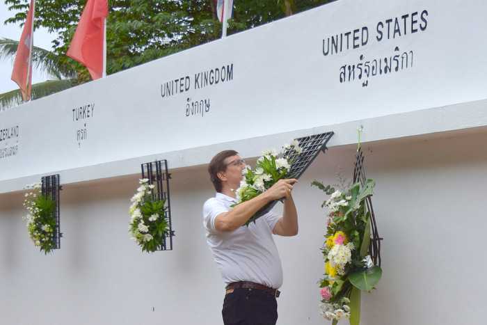 Small service at Phuket’s Tsunami Memorial Wall honors victims