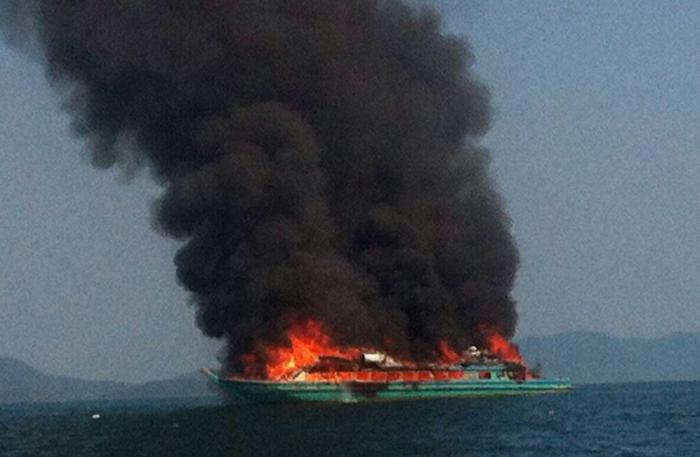 Video Report: Uninsured Phuket ship sunk by fire, owners estimate 5mn in losses