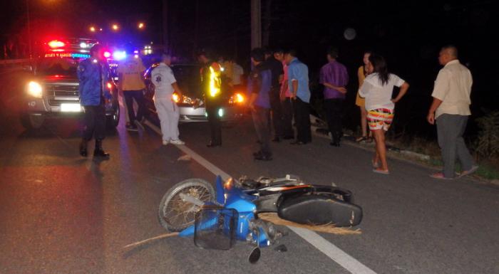 Phuket motorcyclist struck and killed picking up his bike after spill