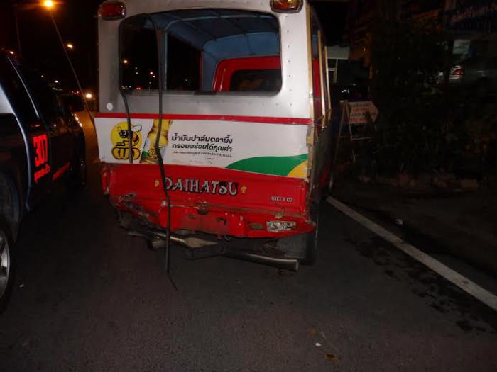 Phuket Tourist Police in fender bender on slippery road