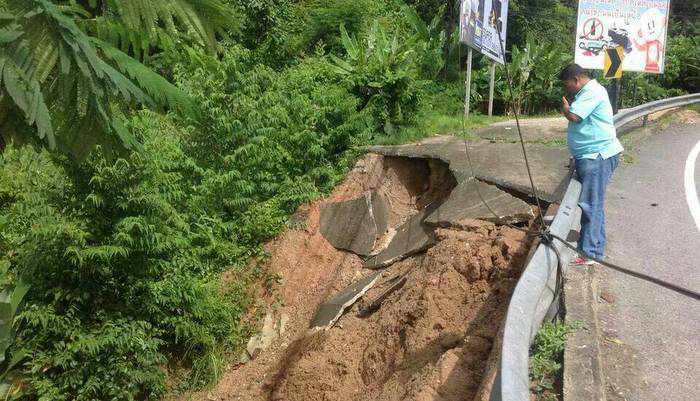 Land slip near Patong Hill Road, expected rainfall bring warnings from officials