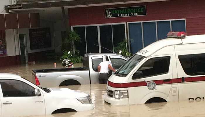 Patong Police Station hit by Phuket flooding, again