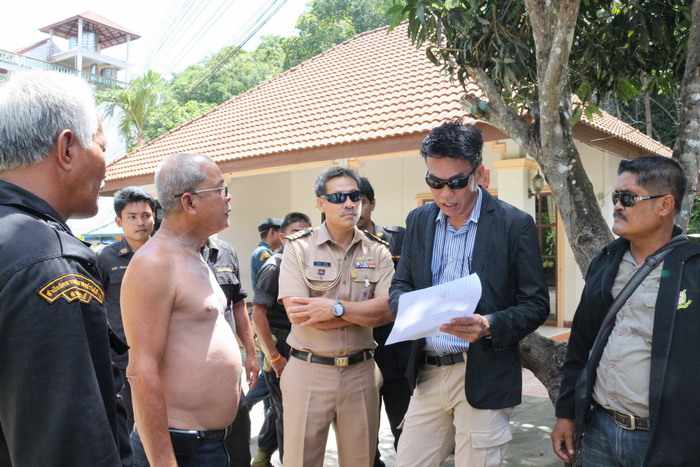 Officers inspect Phuket waterfall area for encroachment