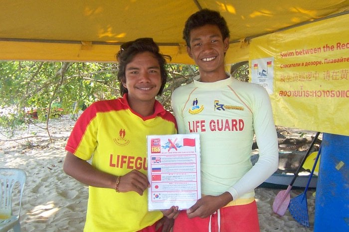 Phuket lifeguards gifted multi-language surf warnings