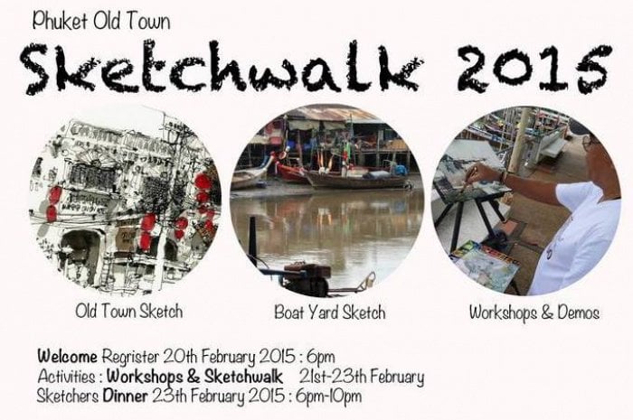 Phuket Old Town plays host to Sketchwalk 2015