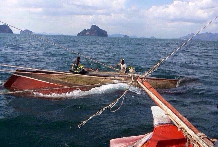 Domestic tourist safe after longtail boat capsizes in Krabi