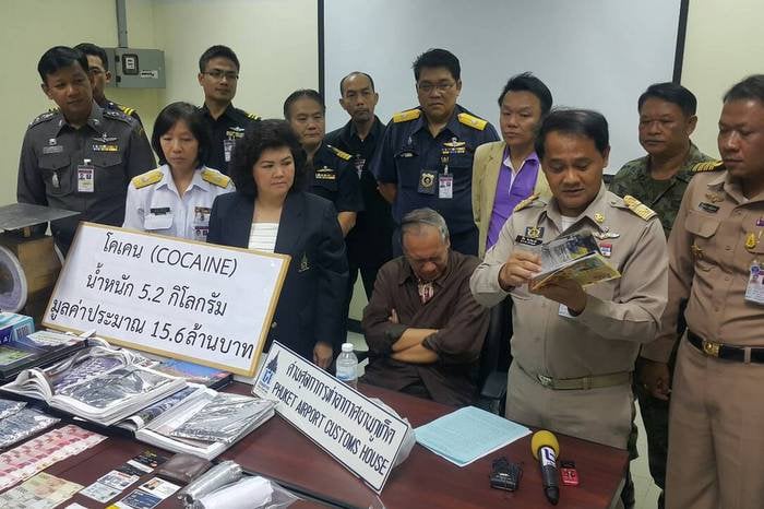 Video Report: Indonesian caught smuggling 5.2kg of cocaine into Phuket