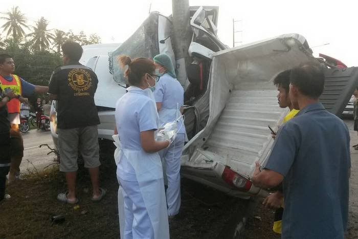 Woman dies in car crash on slippery Krabi road