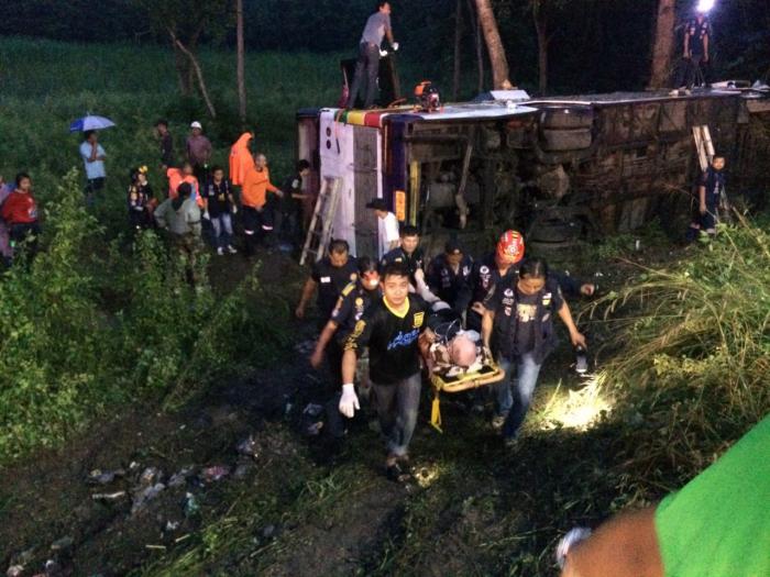 15 Nepalese tourists injured in Surat Thani bus crash