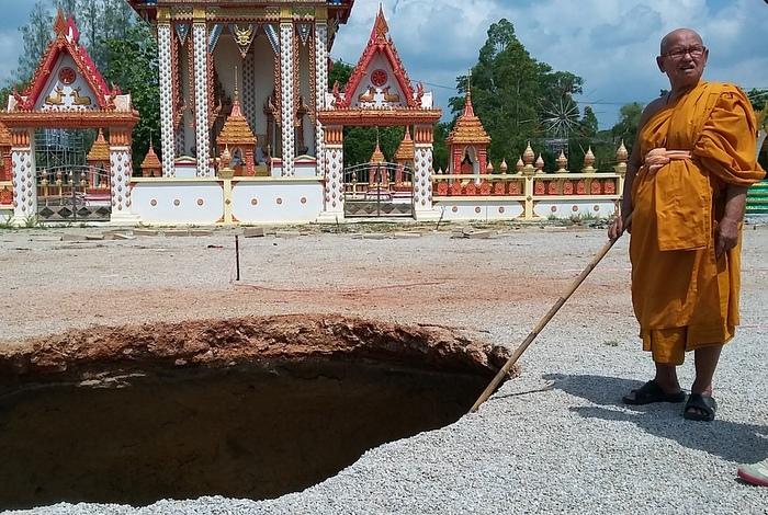 Krabi locals link temple sinkhole to Naga appearance