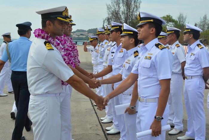 Indian Navy training vessels berth in Phuket