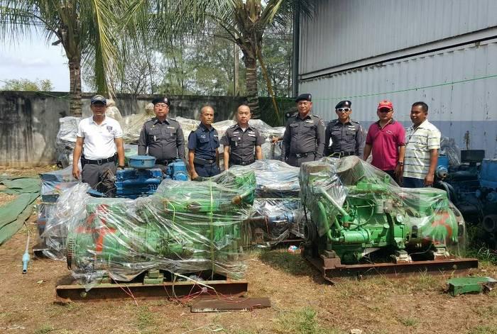 Phuket Marine Police seize illegally imported boat equipment