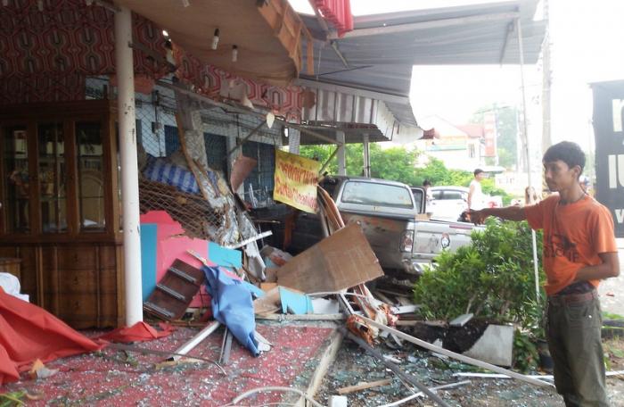 Asleep at the wheel: driver rams into shophouses in Krabi