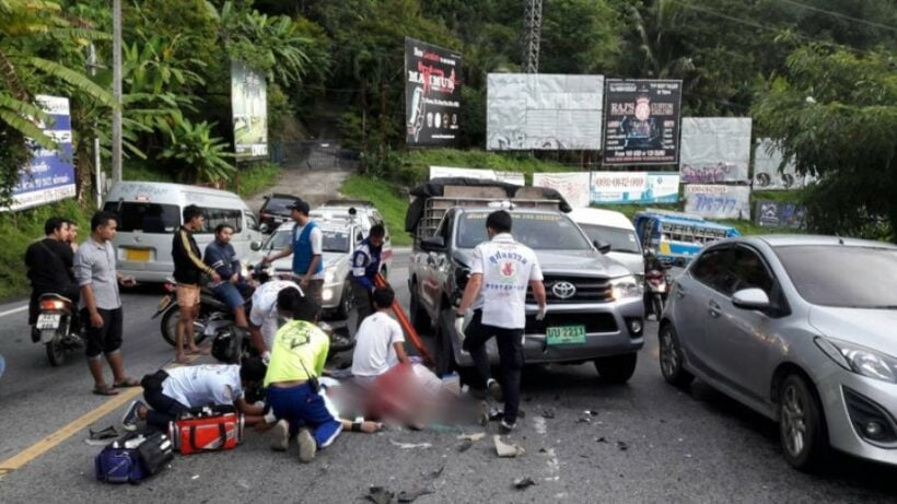 One hospitalized, another injured in early morning Phuket crash