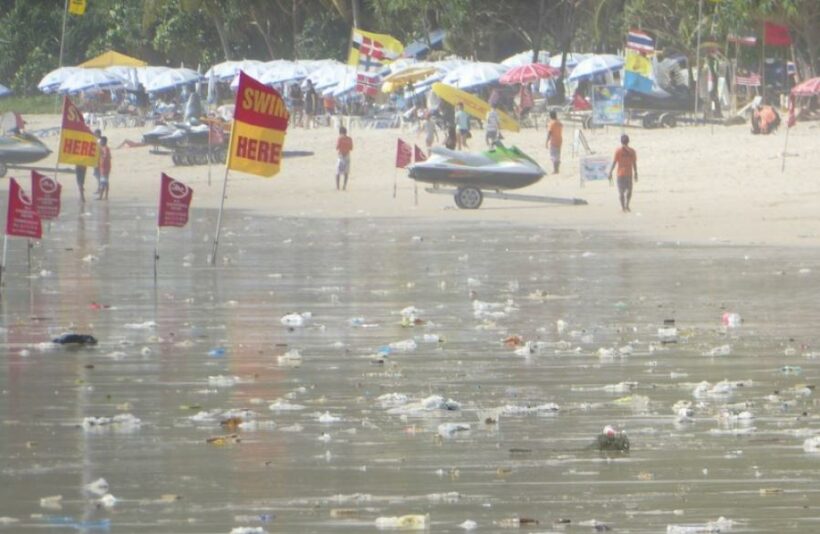 Huge amounts of trash on Phuket beach ‘normal’ at this time of year, Mayor says