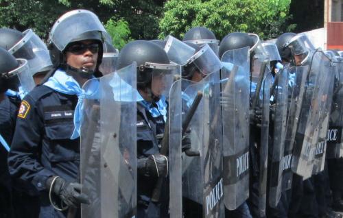 Phuket Police stage riot control drills