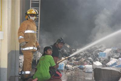 Toilet paper warehouse goes up in flames