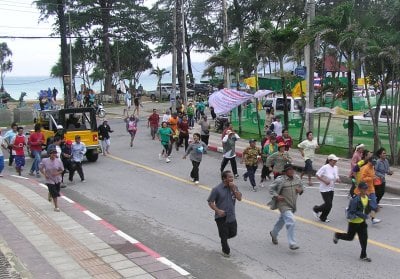 Rain damps enthusiasm for tsunami drill