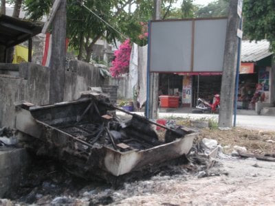 Police box torched