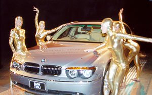 Glittering opening for car showroom