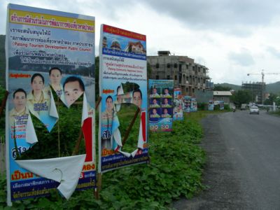 Vandals slash Patong election campaign posters