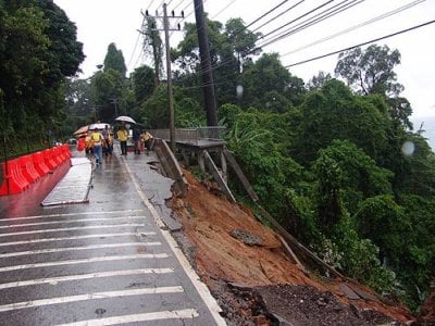 Khao Lak road collapses