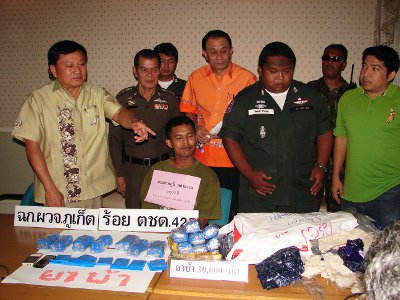 30,000 pills seized in Phuket meth “delivery man’ arrest