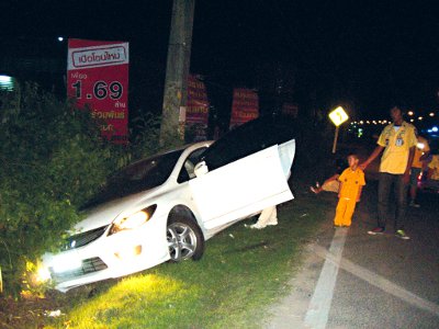 Phuket stray sends Koreans plowing into power pole