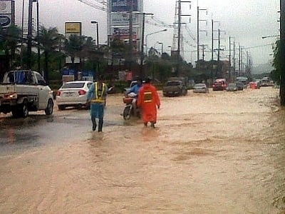 Phuket floods: roads closed, landslide hits Patong