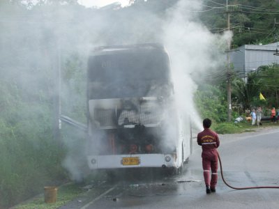 Finnish tourists unharmed in Phuket bus fire