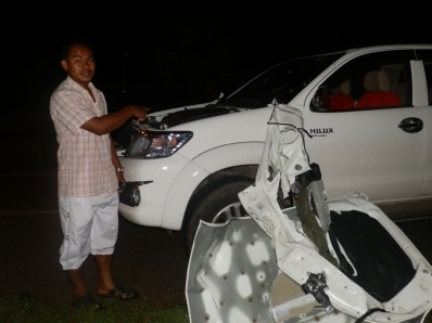 Two accidents on Thepkrasattri Road as bad weather hits Phuket