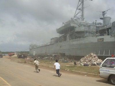 Firemen scramble as Thai warship catches fire