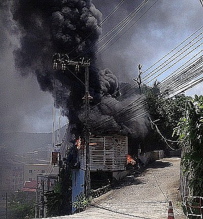 Fire rips through car parts warehouse in Patong