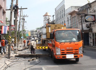 Phuket Town underground cable project ’90 per cent complete’