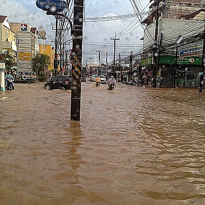 Flooding brings Phuket Town to a standstill