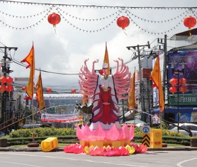 Phuket Town redecorated for Vegetarian Festival