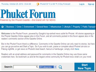 Phuket’s largest readership base brought to bear on expat forum