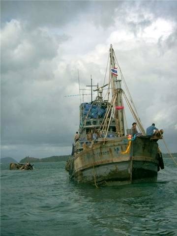 Trawler sinks off Phuket after collision with barge