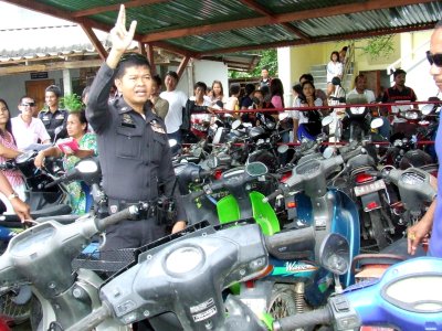 Phuket police auction seized motorbikes