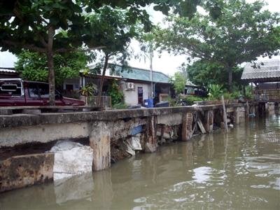 Phuket Town coastal community flooded by seawater