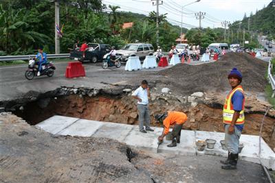 Work underway on Patong Hill flooding problem