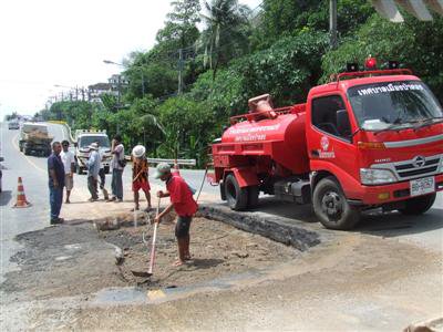 New sinkhole on Patong Hill road