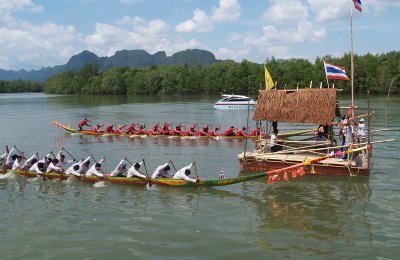 Traditional paddlers back in Phang Nga Bay