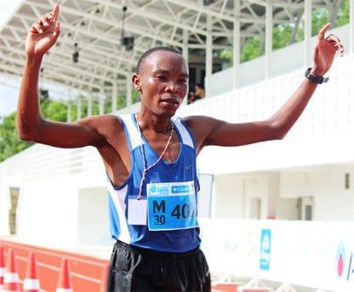 Samson Kiplagat Tennai celebrates Phuket Trail Masters win