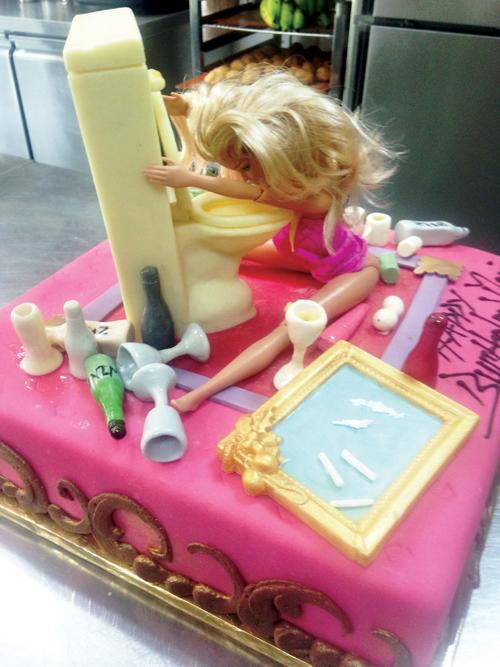 barbie toilet cake