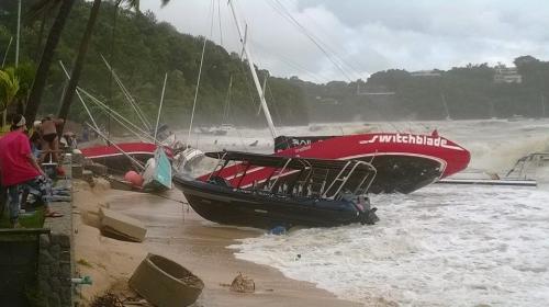 Port closed, yachts beached as storm lashes Phuket