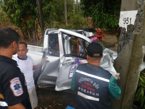 Tour of Thailand official slams into power pole during Phuket storm